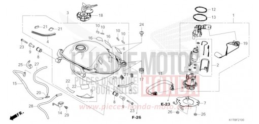 RESERVOIR A CARBURANT (CRF250LA,CRF300L/LA) CRF300LAS de 2025